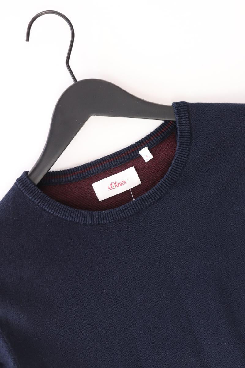 s.Oliver Feinstrickpullover für Herren Gr. L blau aus Baumwolle