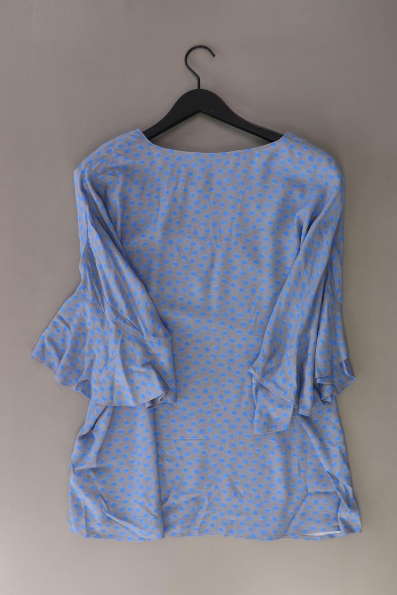 Ulla Popken Oversize-Bluse Gr. 46/48 gepunktet 3/4 Ärmel blau aus Viskose