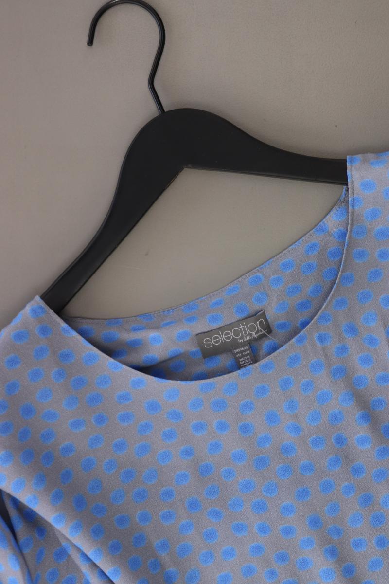 Ulla Popken Oversize-Bluse Gr. 46/48 gepunktet 3/4 Ärmel blau aus Viskose