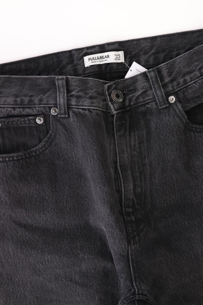 Pull&Bear Mom Jeans Gr. 40 schwarz aus Baumwolle