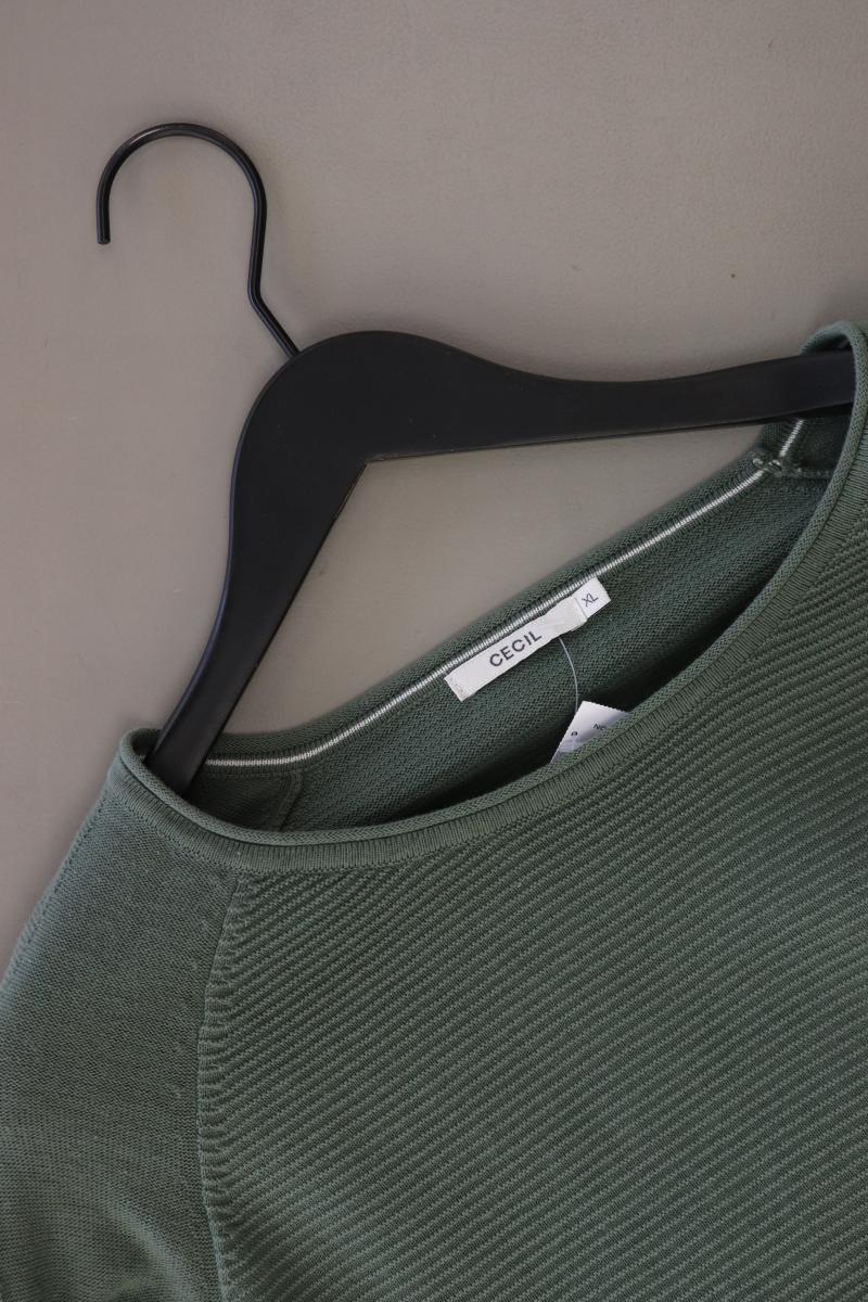 Cecil Feinstrickpullover Gr. XL olivgrün aus Baumwolle