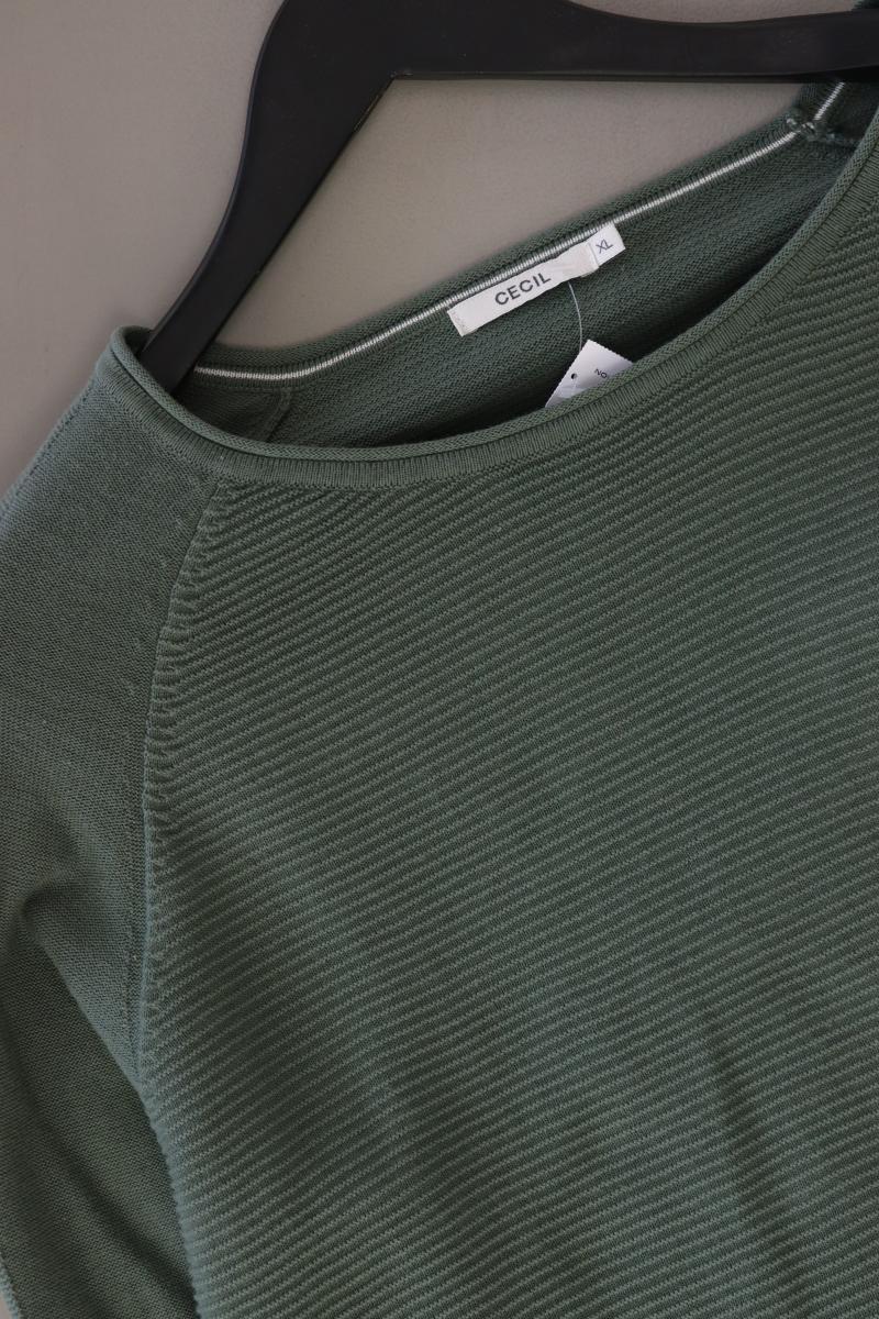Cecil Feinstrickpullover Gr. XL olivgrün aus Baumwolle
