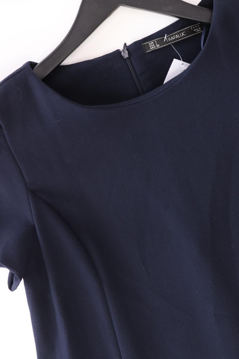 Zara Bleistiftkleid Gr. L neu mit Etikett Kurzarm blau aus Polyester