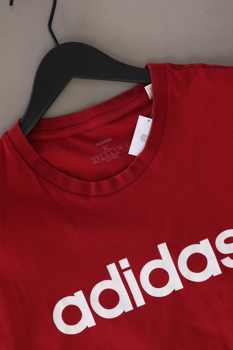 Adidas Printshirt Gr. XL Kurzarm rot aus Baumwolle