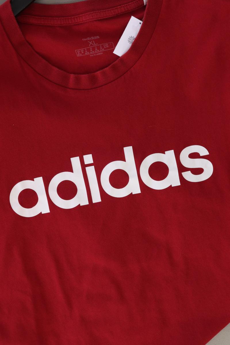 Adidas Printshirt Gr. XL Kurzarm rot aus Baumwolle