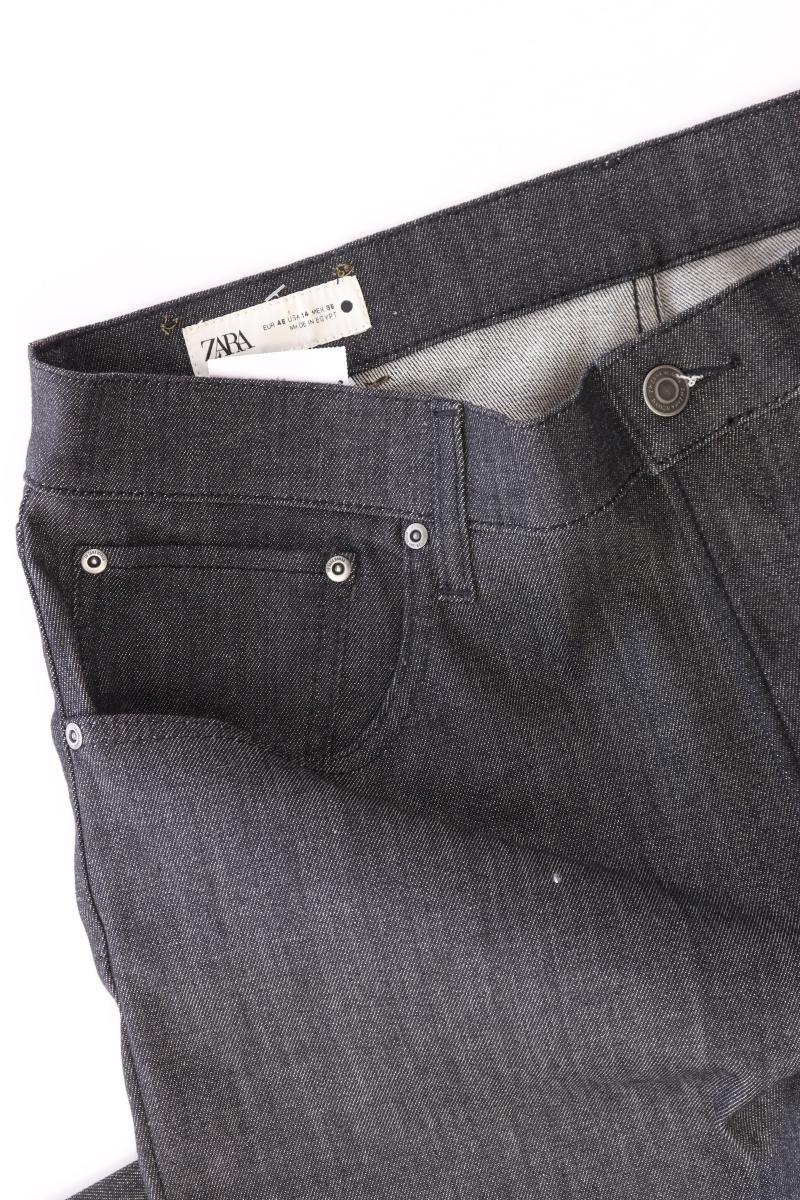 Zara Straight Jeans Gr. 46 grau aus Baumwolle