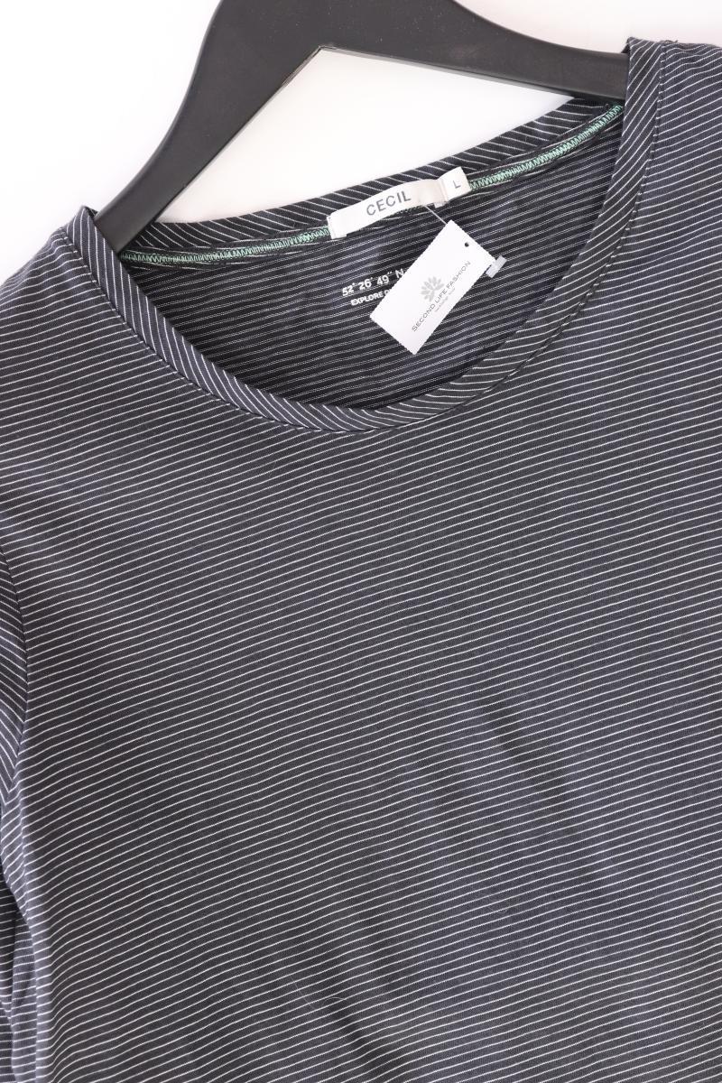 Cecil Ringelshirt Gr. L gestreift 3/4 Ärmel blau aus Baumwolle