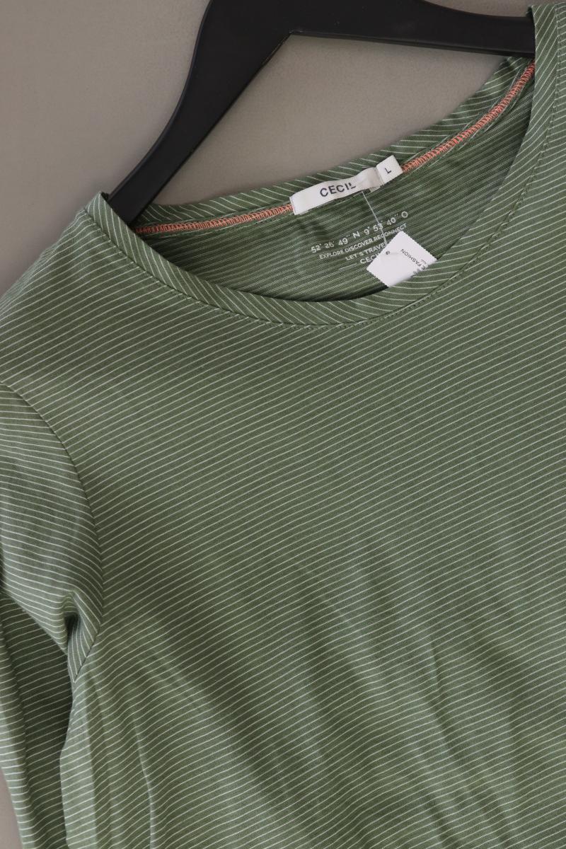 Cecil Regular Shirt Gr. L 3/4 Ärmel olivgrün aus Baumwolle