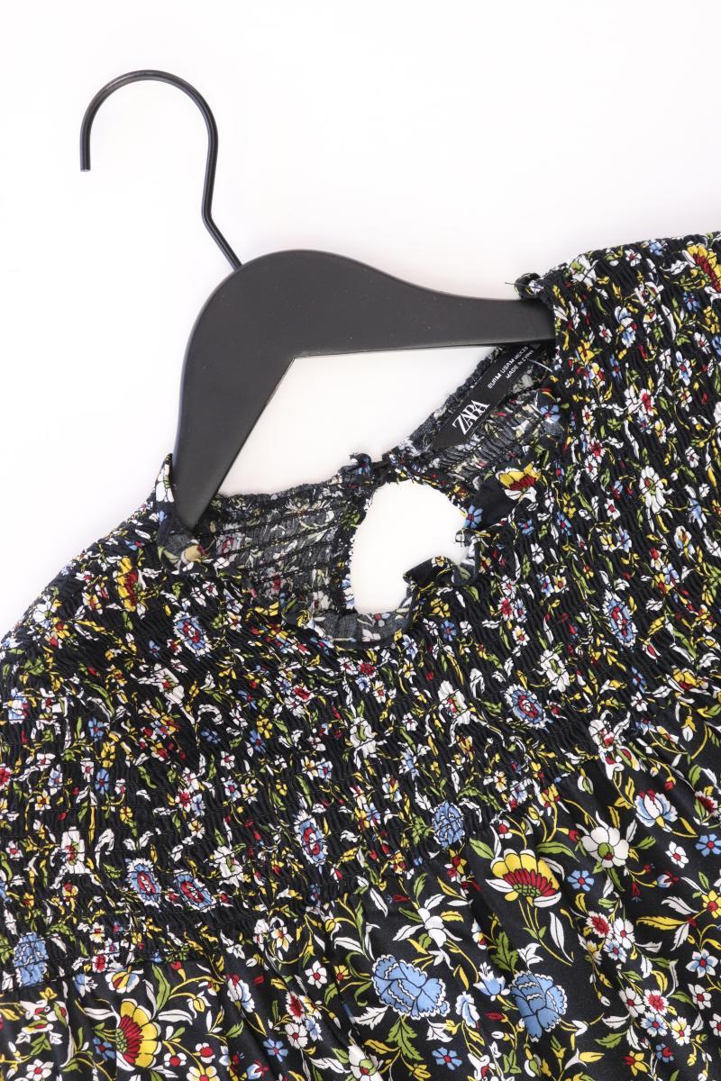 Zara Langarmkleid Gr. M mit Blumenmuster mehrfarbig aus Viskose