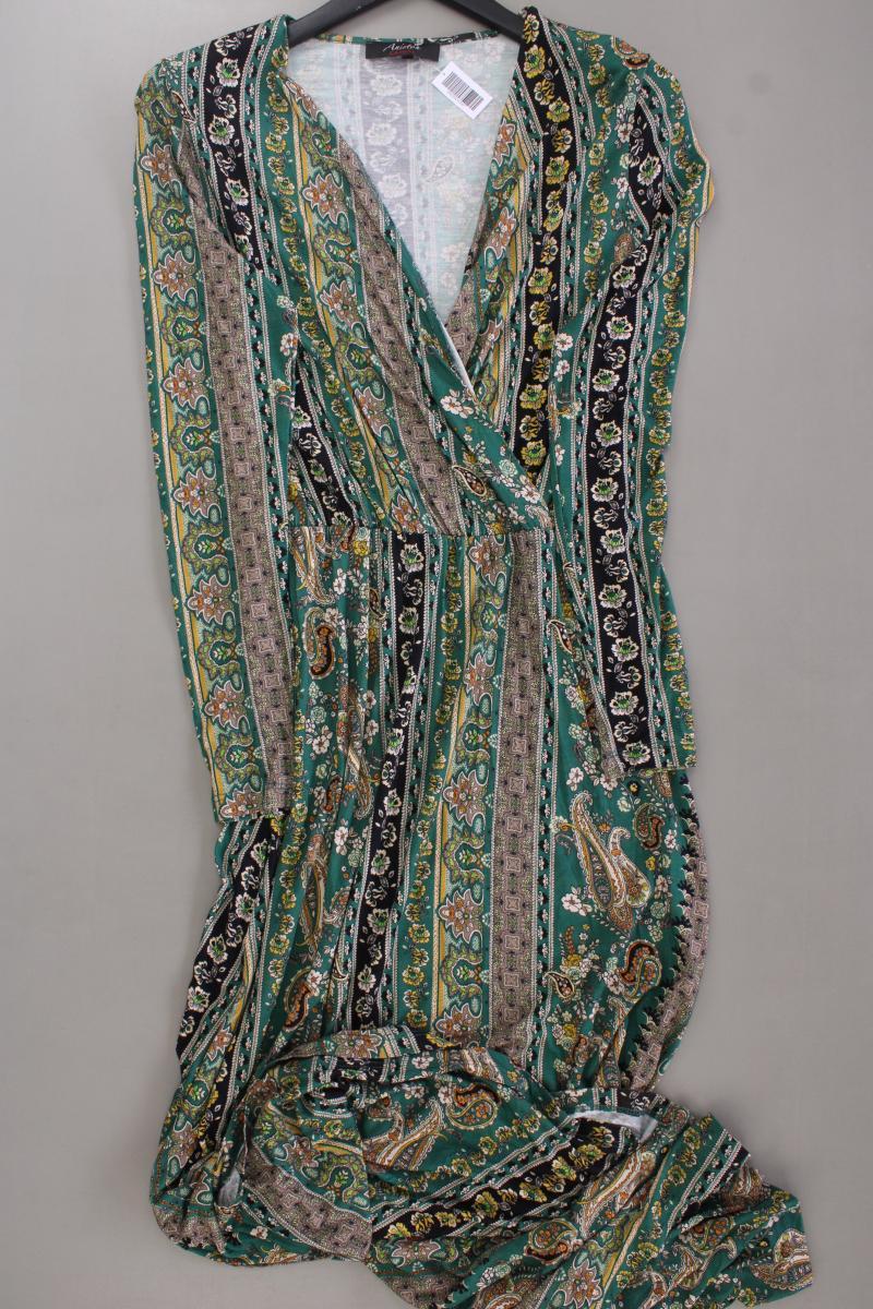Aniston Jerseykleid Gr. 38 mit Paisleymuster neuwertig Langarm grün aus Viskose
