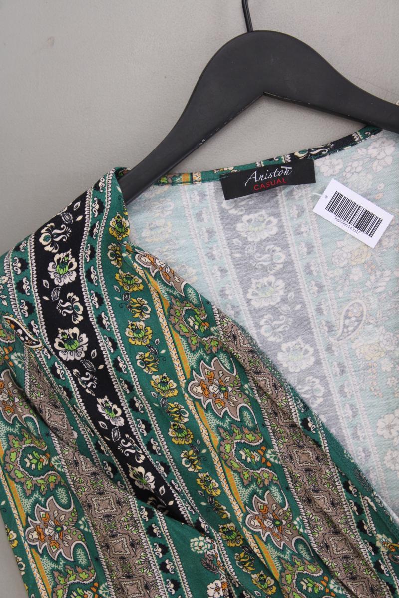 Aniston Jerseykleid Gr. 38 mit Paisleymuster neuwertig Langarm grün aus Viskose