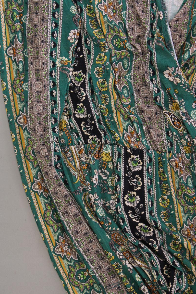 Aniston Jerseykleid Gr. 38 mit Paisleymuster neuwertig Langarm grün aus Viskose