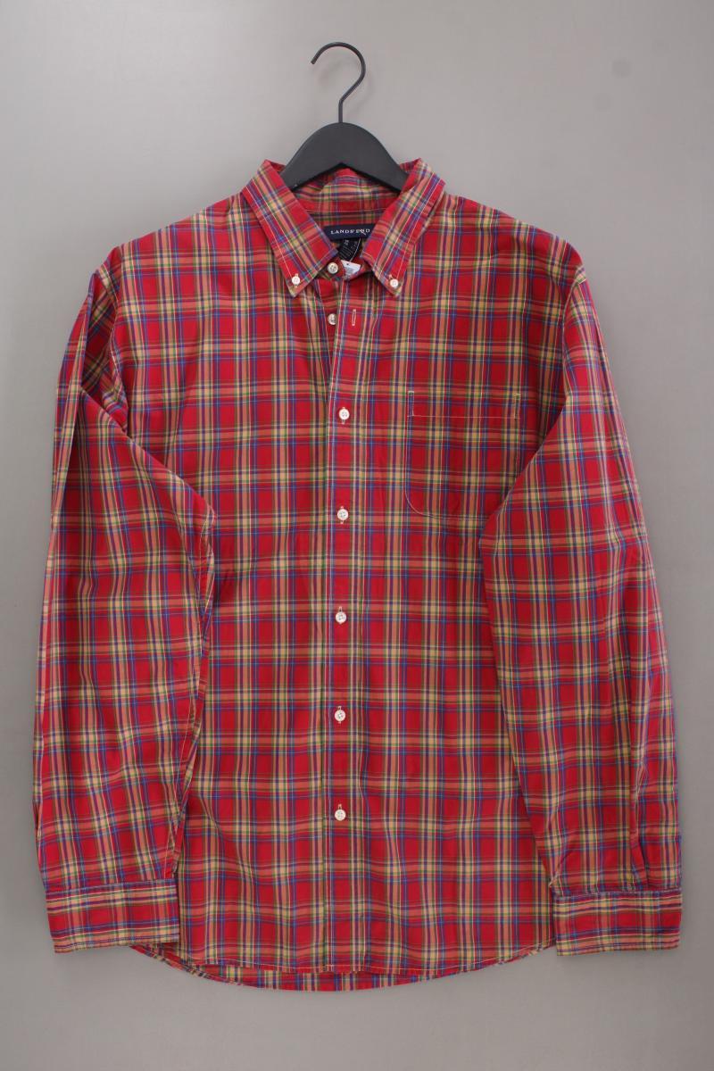 Lands' End Karohemd für Herren Gr. XL kariert neuwertig Langarm rot