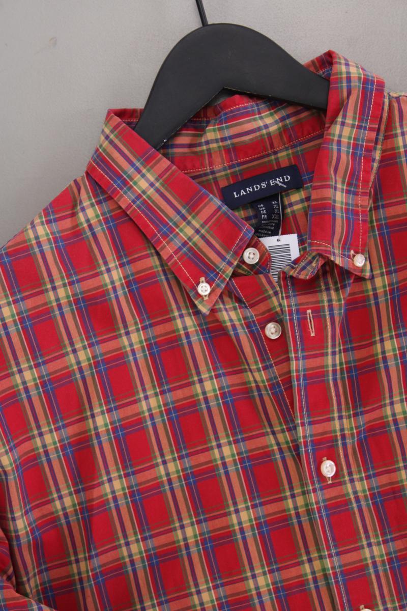Lands' End Karohemd für Herren Gr. XL kariert neuwertig Langarm rot