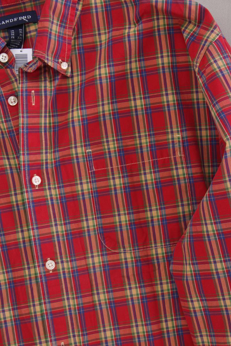 Lands' End Karohemd für Herren Gr. XL kariert neuwertig Langarm rot