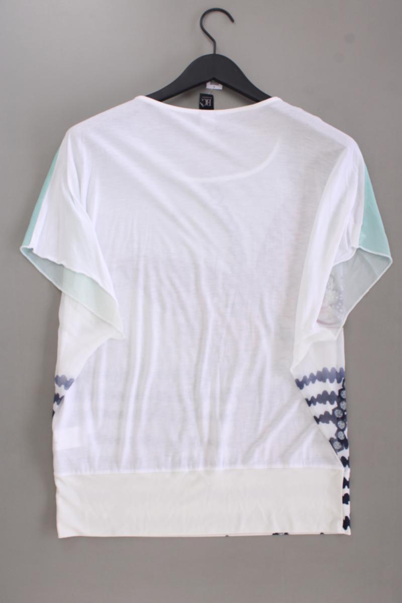 Best Connections Bluse mit Schmetterlingmuster Gr. 40 Kurzarm türkis aus Viskose