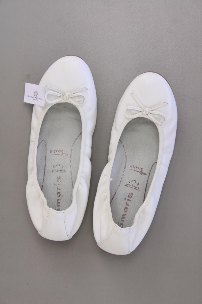 Tamaris Ballerinas Gr. 37 weiß aus Leder