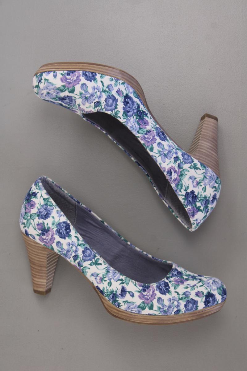 Marco Tozzi Pumps Gr. 37 mit Blumenmuster neuwertig blau