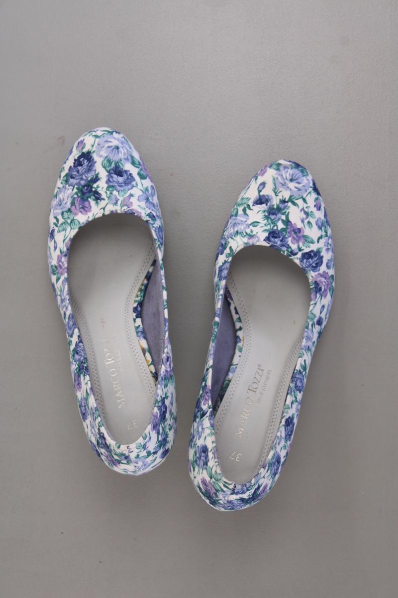Marco Tozzi Pumps Gr. 37 mit Blumenmuster neuwertig blau