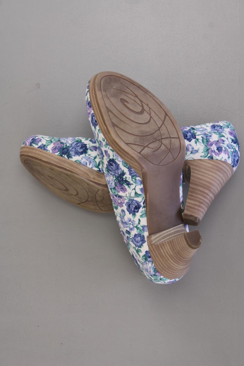 Marco Tozzi Pumps Gr. 37 mit Blumenmuster neuwertig blau