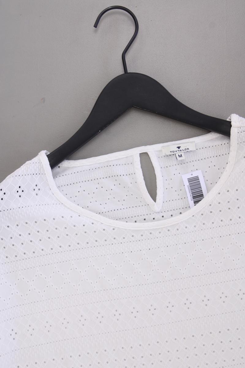 Tom Tailor T-Shirt Gr. M Kurzarm weiß aus Polyester