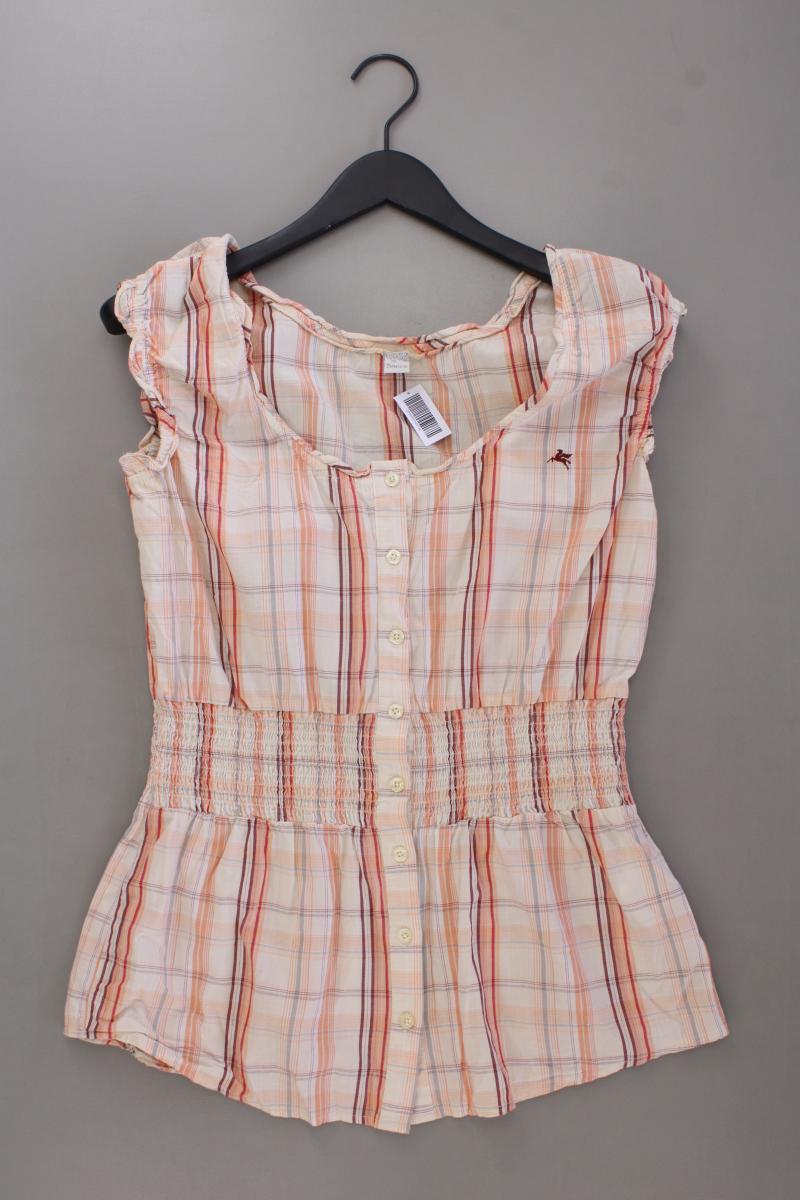 Soccx Karobluse Gr. XL kariert Kurzarm orange aus Baumwolle