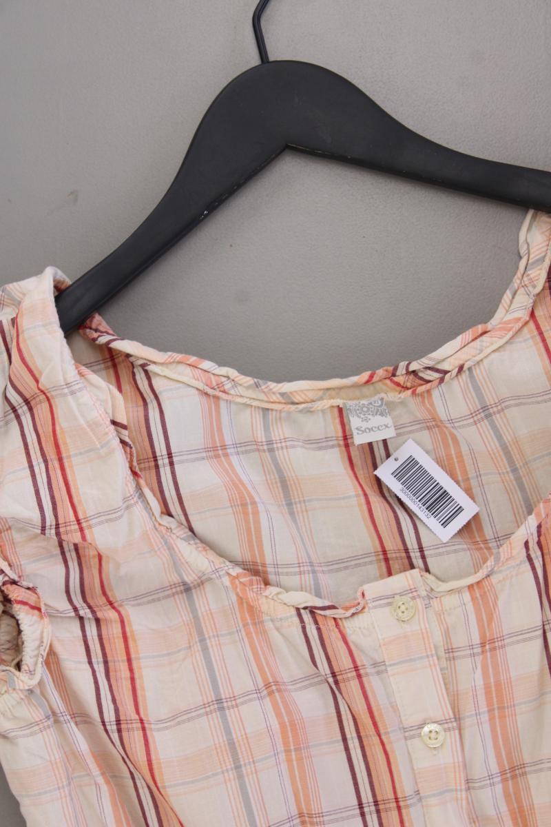 Soccx Karobluse Gr. XL kariert Kurzarm orange aus Baumwolle
