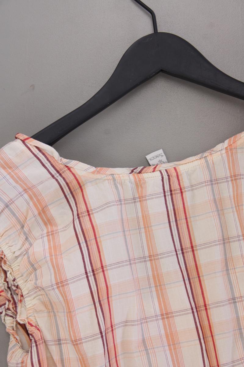 Soccx Karobluse Gr. XL kariert Kurzarm orange aus Baumwolle