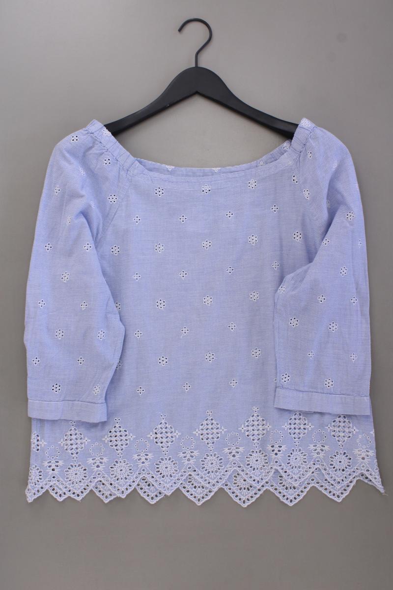 Tom Tailor Classic Bluse Gr. 42 neuwertig 3/4 Ärmel blau aus Baumwolle