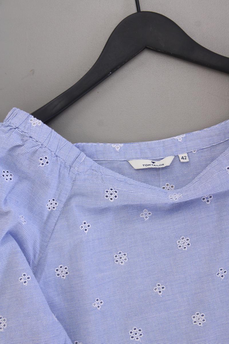 Tom Tailor Classic Bluse Gr. 42 neuwertig 3/4 Ärmel blau aus Baumwolle