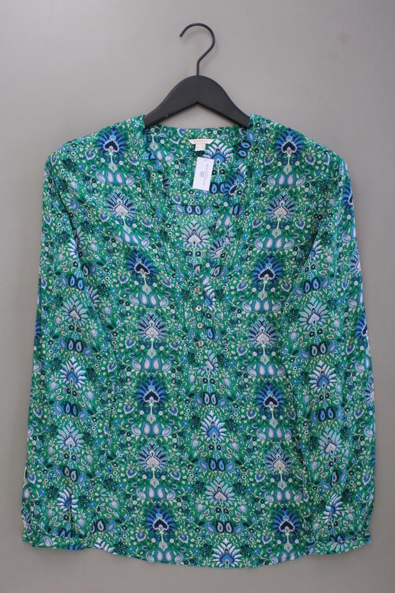 Esprit Langarmbluse Gr. 40 mit Blumenmuster grün