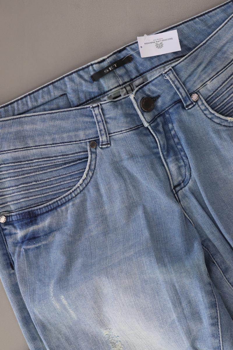 Set Skinny Jeans Gr. 38 blau aus Baumwolle