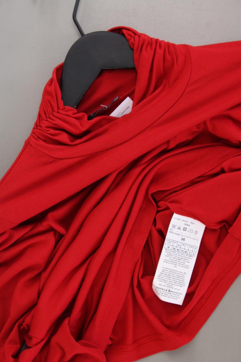 Taifun Rollkragenshirt Gr. 36 neuwertig Langarm rot aus Viskose