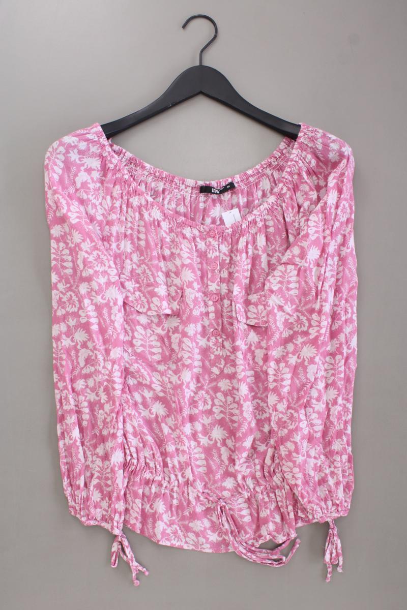 LTB Langarmbluse Gr. M mit Blumenmuster mit Carmen-Ausschnitt pink aus Viskose