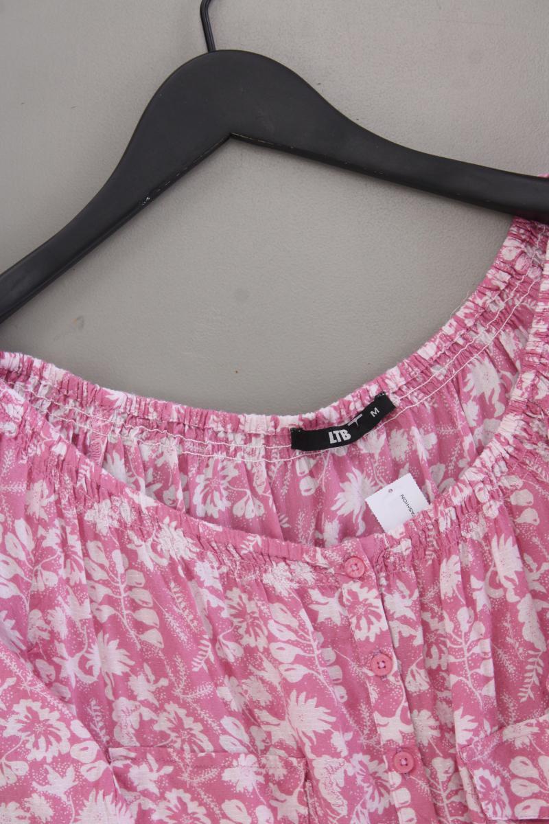 LTB Langarmbluse Gr. M mit Blumenmuster mit Carmen-Ausschnitt pink aus Viskose
