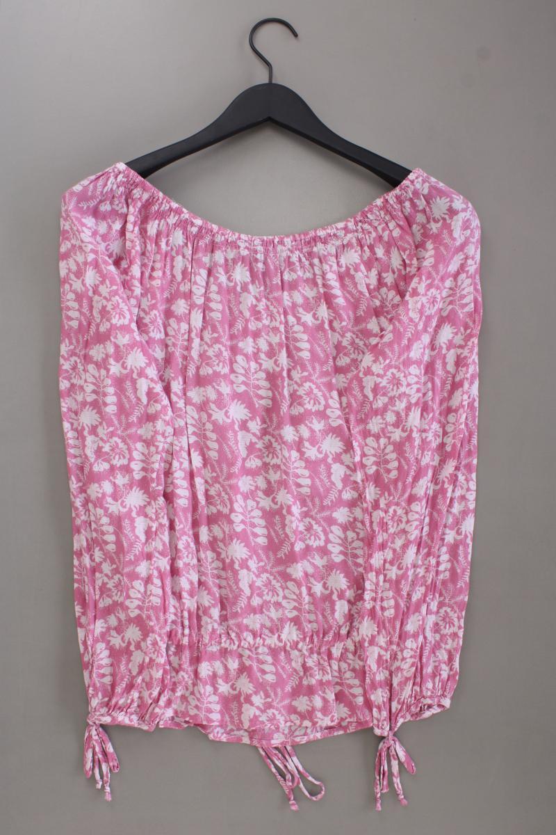 LTB Langarmbluse Gr. M mit Blumenmuster mit Carmen-Ausschnitt pink aus Viskose