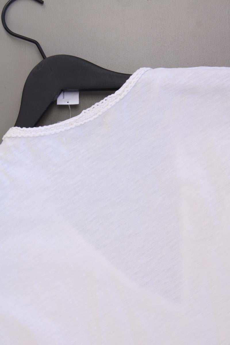 Pull&Bear Longshirt Gr. XS Kurzarm weiß aus Baumwolle