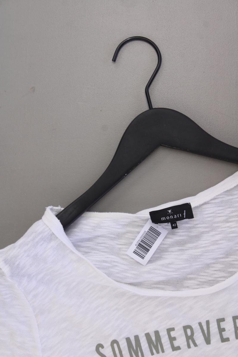 Monari T-Shirt Gr. 42 Kurzarm weiß
