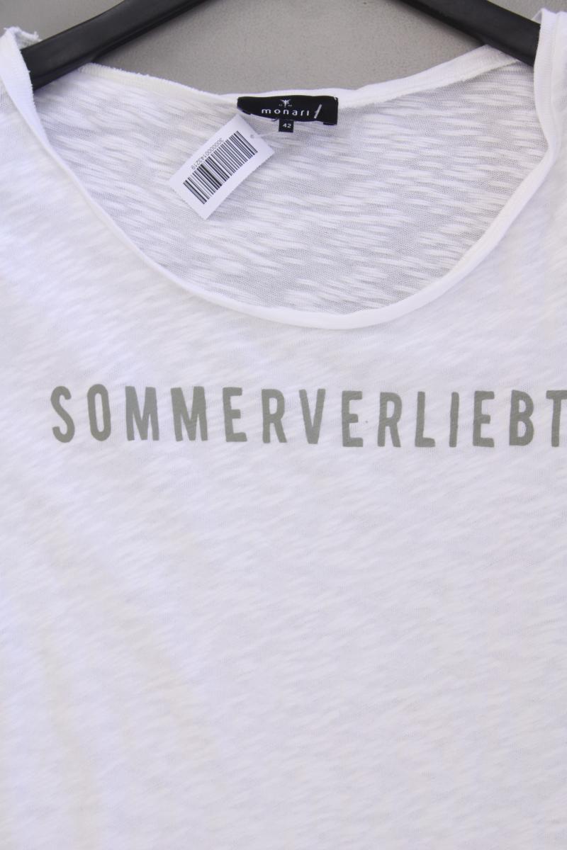 Monari T-Shirt Gr. 42 Kurzarm weiß