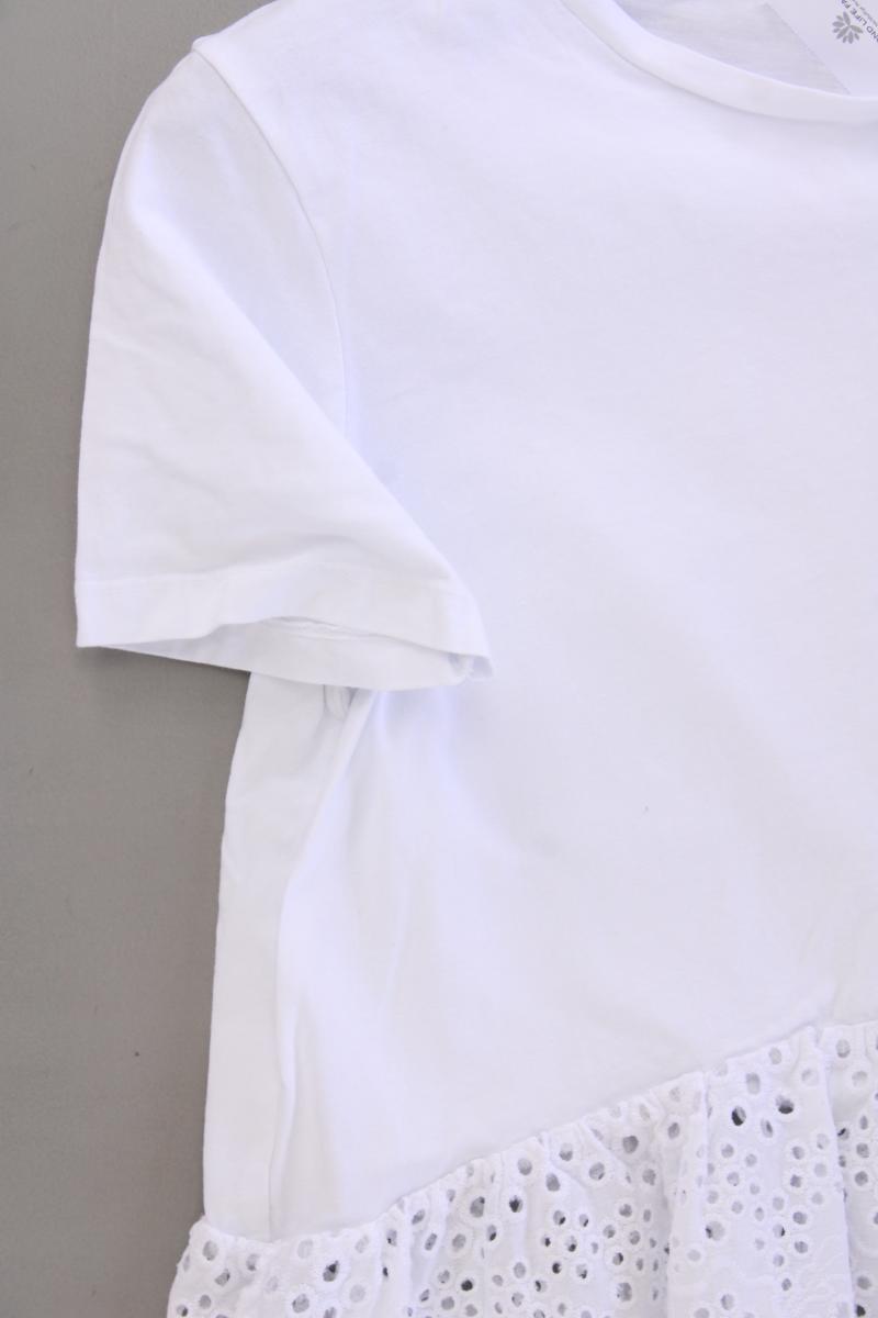 Zara T-Shirt Gr. M Kurzarm weiß aus Baumwolle