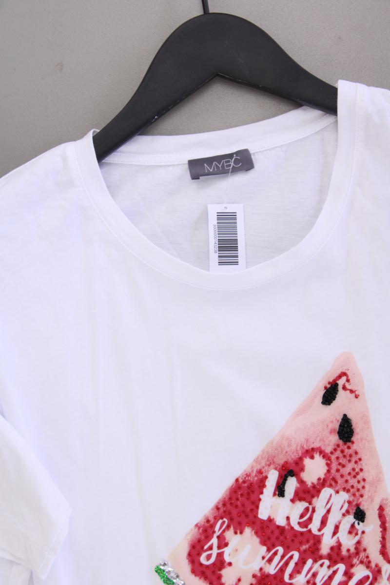 MYBC Peter Hahn Shirt mit Wassermelone Gr. 40 Kurzarm mit Pailletten weiß