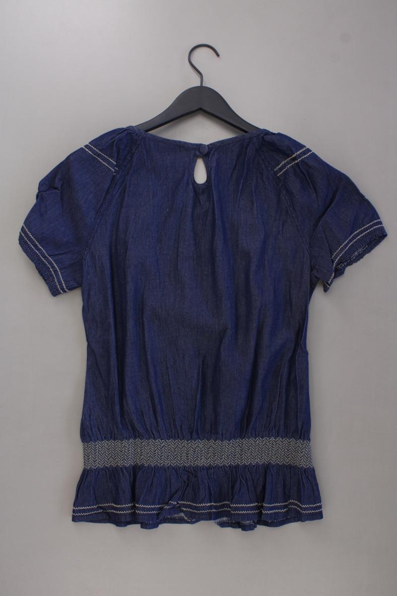 Street One Kurzarmbluse Gr. 40 blau aus Baumwolle