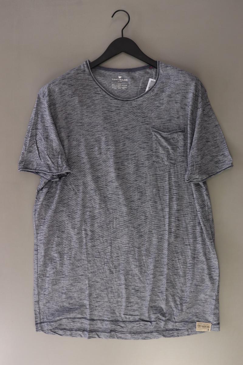 Tom Tailor T-Shirt für Herren Gr. XXXL Kurzarm blau aus Baumwolle