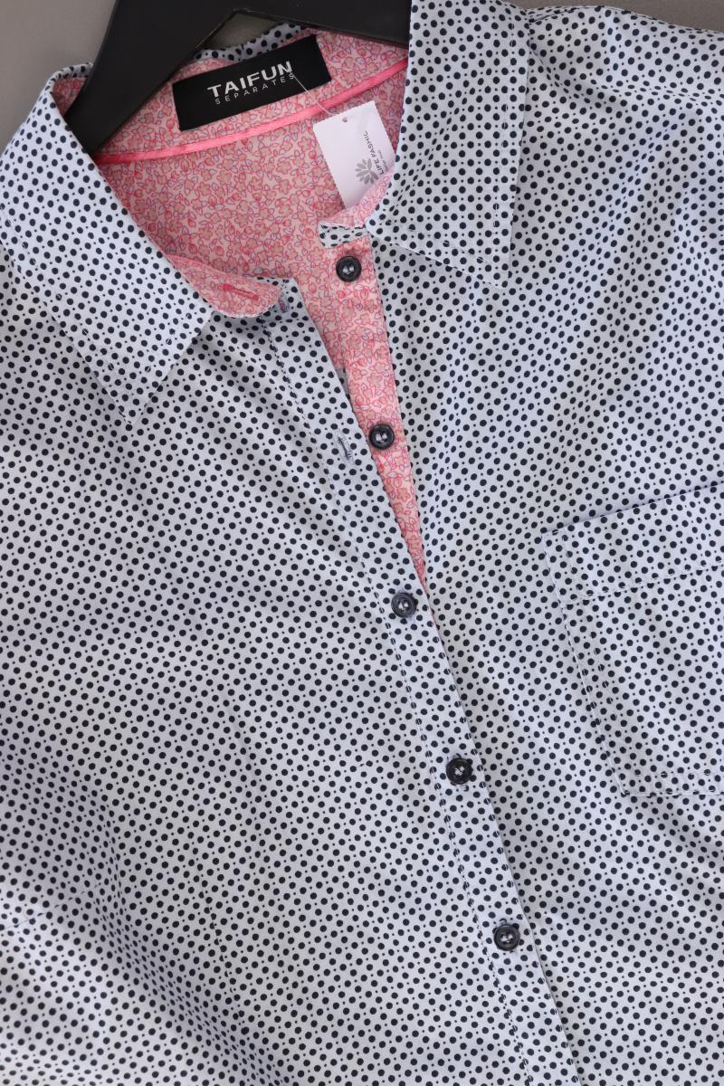 Taifun Langarmbluse Gr. 44 gepunktet blau aus Baumwolle