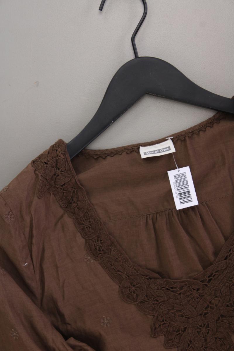 Street One Midikleid Gr. 38 3/4 Ärmel braun aus Baumwolle