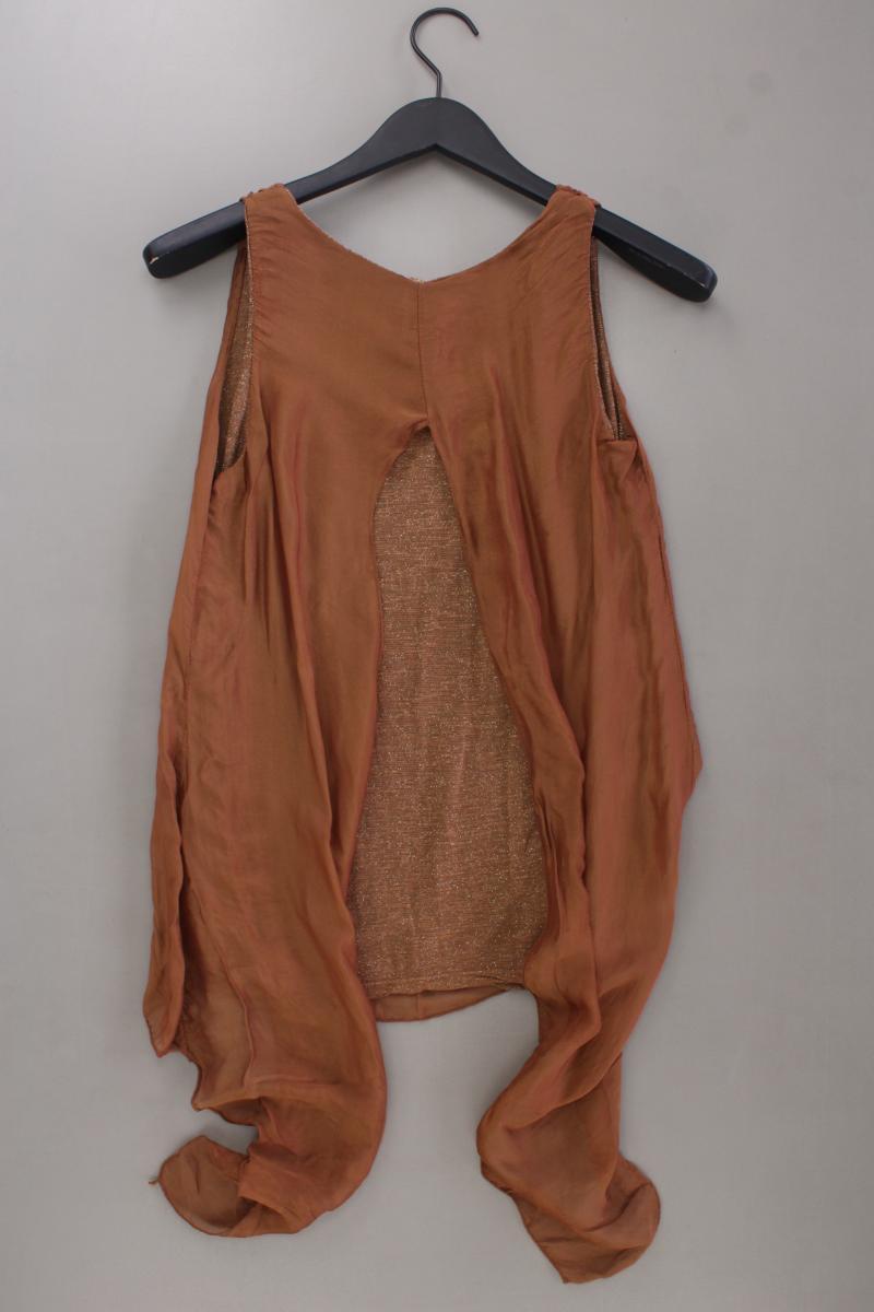 Made in Italy Bluse Gr. S neu mit Etikett Ärmellos mit Glitzer braun