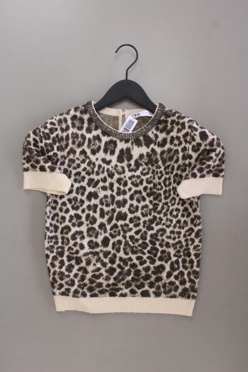 Zara Printshirt Gr. S mit Tierdruck Kurzarm braun