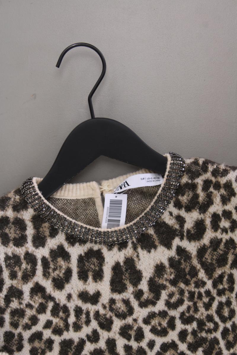 Zara Printshirt Gr. S mit Tierdruck Kurzarm braun