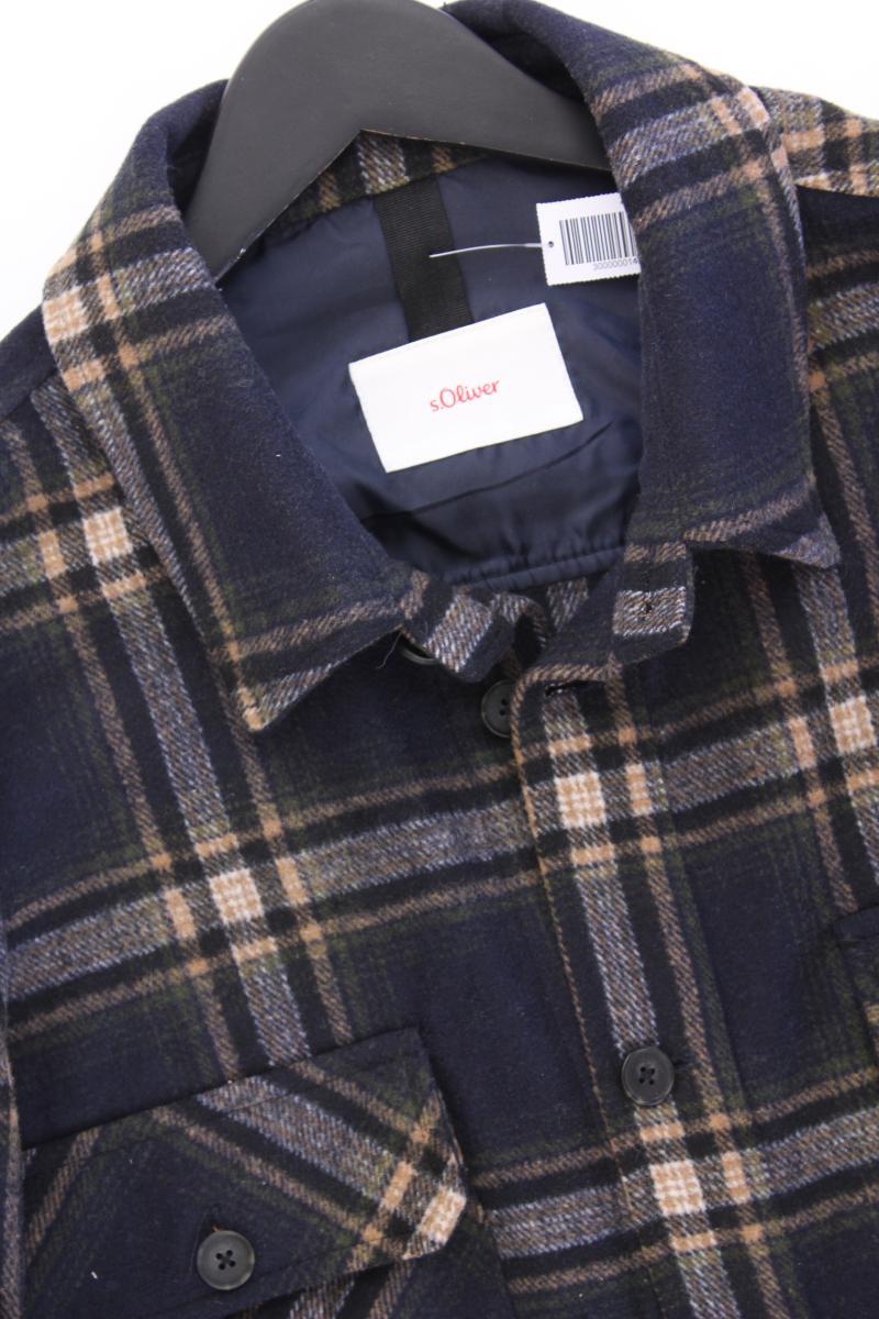 s.Oliver Hemdjacke für Herren Gr. XXL kariert blau aus Polyester