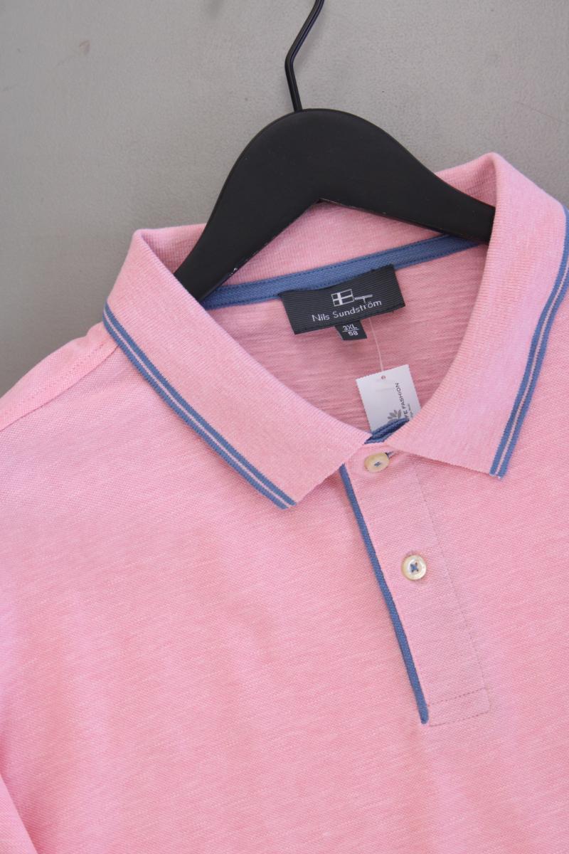 Nils Sundström Poloshirt für Herren Gr. 58 neuwertig Kurzarm rosa aus Baumwolle